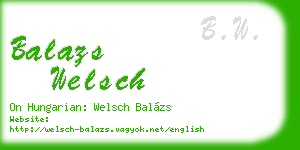 balazs welsch business card